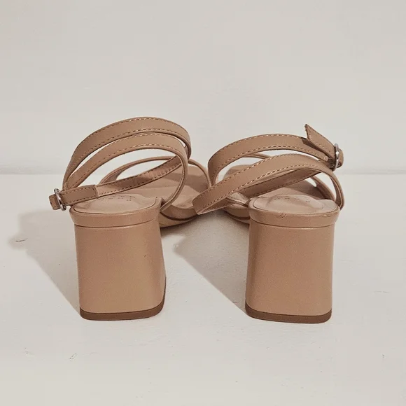 A.New Day Shannon heels for women with memory foam insole open toe and square - Picture 2 of 11